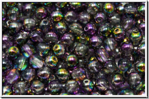 bhm. Glasperle, rund, 4mm, crystal, trans., magic lilac, 50 Stk.