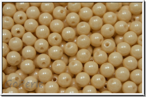 bhm. Glasperle, rund, 4mm, white, op., champagne luster, 50 Stk.