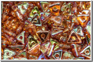 Tri-Beads, 4mm, crystal, trans., orange AB, 100 Stk.