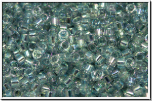 DB0110, MIYUKI Delica, 11/0, crystal, trans., lt. blue-ld., AB, 5g