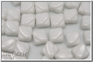 SILKY-Beads, 6x6mm, white, op., 25 Stk.