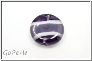 ital. Lampenperle, Scheibe, 16mm, amethyst, trans., white ombriert, 1 Stk.