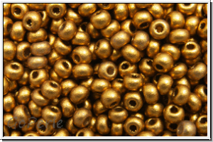 bhm. Rocailles, 11/0, brass gold, met., satin, 10g