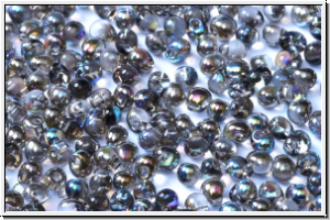 DP-0131-98537, MIYUKI Tropfen, 3,4mm, crystal, trans., graphite rainbow, 10g