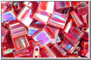 TL-0254, MIYUKI Tila Beads, red, transp., AB, 60 Stk.