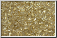 Bhm. Glasschliffperle, feuerpol., 3mm, crystal, trans., gold-ld., 50 Stk.