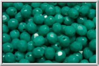 Bhm. Glasschliffperle, feuerpol., 4mm, turquoise, lt., persian, op., 50 Stk.