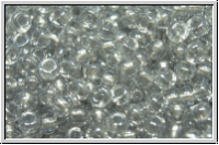 RR-11-0242, MIYUKI Rocailles, 11/0, crystal, trans., metallic pewter-ld., 10g