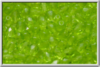 Bhm. Glasschliffperle, feuerpol., 4mm, lime, trans., 50 Stk.