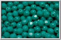 Bhm. Glasschliffperle, feuerpol., 4mm, turquoise, persian, op., 50 Stk.