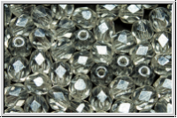 Bhm. Glasschliffperle, feuerpol., 6mm, crystal, trans., luster, 25 Stk.