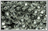 Bhm. Glasschliffperle, feuerpol., 6mm, crystal, trans., 25 Stk.