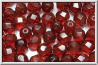 Bhm. Glasschliffperle, feuerpol., 6mm, golden ruby, trans., 25 Stk.