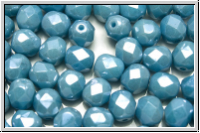 Bhm. Glasschliffperle, feuerpol., 6mm, blue, baby, op., baby blue luster, 25 Stk.