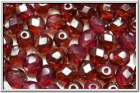 Bhm. Glasschliffperle, feuerpol., 6mm, rose, opal, half apricot luster, 25 Stk.