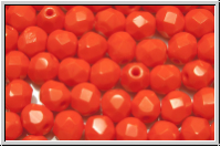 Bhm. Glasschliffperle, feuerpol., 6mm, orange, op., 25 Stk.