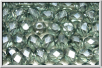 Bhm. Glasschliffperle, feuerpol., 6mm, grey, lt., trans., luster, 25 Stk.