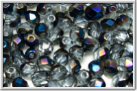 Bhm. Glasschliffperle, feuerpol., 5mm, crystal, trans., half azuro, 25 Stk.