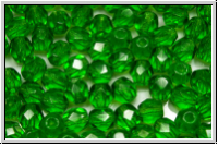 Bhm. Glasschliffperle, feuerpol., 5mm, kelly green, trans., 25 Stk.