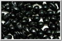 Drop Beads, 4x6mm, black, op., 20 Stk.