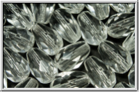 Bhm. Glasschliffperle, Tropfen, 10x7mm, crystal, trans., 10 Stk.
