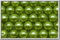 bhm. Glaswachsperlen, 6mm, green apple, shiny, 20 Stk.