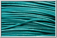 Lederband, 1mm, rund, turquoise, Rind, 1m