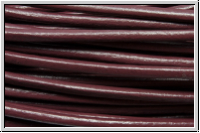 Lederband, 2mm, rund, dark red, Rind, 1m