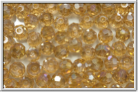 Kristallschliffperle, rund, 4mm, goldenrod, trans. galv. AB, 50 Stk.