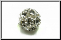 Strass-Kugel, tschech., 10mm, silber - crystal, trans., 1 Stk.
