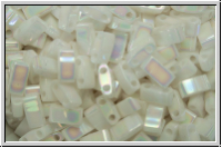 HTL-0471, MIYUKI Half Tila Beads, white, op., AB, 5g