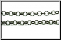 Gliederkette, Rolo-Chain, 4x1,1mm, antiksilberfb., Metall, 1m