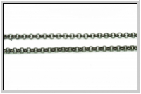 Gliederkette, Rolo-Chain, 2,5x1mm, antiksilberfb., Edelstahl, Preis/m