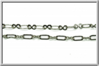 Gliederkette, Mother-Son-Chain, 4x2,5/3,8x2,1mm, antiksilberfb., Eisen, Preis/m