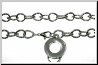 Kette, Drop-Chain, mit Karabiner u. Charm-Trger, 10x8mm, silberfb., Metall, 1 Stk. (50cm)