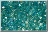 Bhm. Glasschliffperle, feuerpol., 4mm, indicolite, pale, trans., AB, 50 Stk.