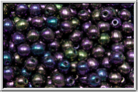 bhm. Glasperle, rund, 4mm, purple, met., iris., 50 Stk.