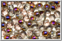 Mushroom Beads, 4mm, crystal, trans., half sliperit, 25 Stk.