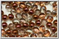 Mushroom Beads, 4mm, crystal, trans., half capri gold, 25 Stk.