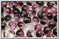 Mushroom Beads, 4mm, crystal, trans., rose/amethyst ombriert, 25 Stk.