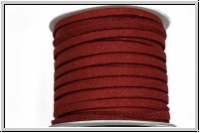 Wildlederimitat-Band, 2,5x1,25mm, flach, red, 1 Spule/5m