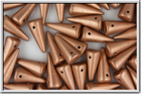 Spike Beads, 7x17mm, copper, metallic, satin, 10 Stk.