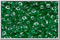 SD-50720-14400, SuperDuo Beads, emerald, trans., luster, 10g