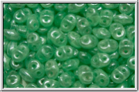 SD-61100-14400, SuperDuo Beads, green, uranium, opal, luster, 10g