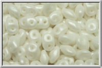 SD-02010-24001, SuperDuo Beads, white, alabaster, pearl shine white, 10g