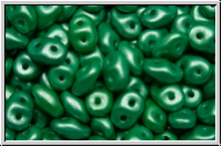 SD-02010-24010, SuperDuo Beads, white, alabaster, pearl shine green, 10g