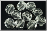Bhm. Glasschliffperle, feuerpol., 12mm, crystal, trans., 10 Stk.