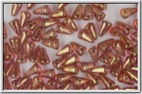 Baby Spike Beads, 5x8mm, crystal, trans., rose gold luster 20 Stk.
