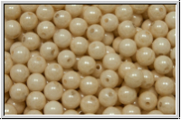 bhm. Glasperle, rund, 4mm, white, alabaster, champagne luster, 50 Stk.