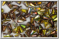 Baby Spike Beads, 5x8mm, crystal, trans., magic olivine, 20 Stk.